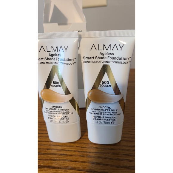 Almay Ageless‎ Smart Shade Foundation 500 Golden Smooth Hydrate Perfect Two New - Picture 1 of 3